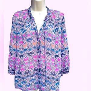 Democracy pink Paisley Blouse size S